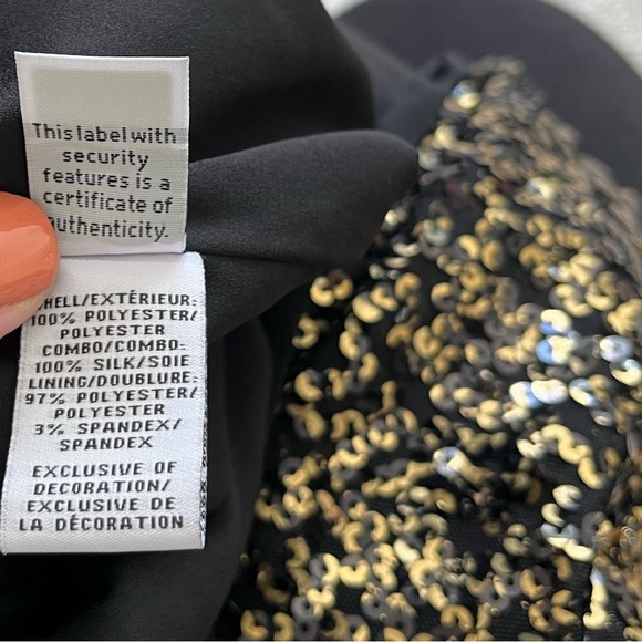 DIANE VON FURSTENBERG Pellina Squin Black/Gold Tank Dress Size 4 Cocktail - Picture 5 of 12